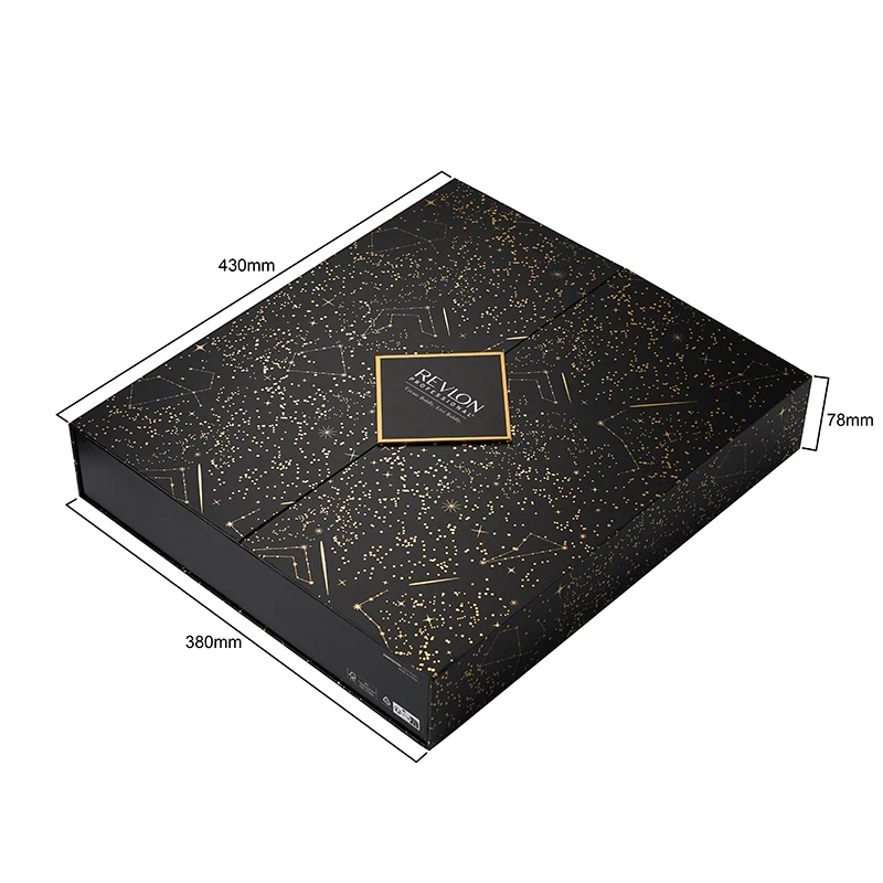 Custom Luxury Cosmetic Packaging Box Countdown Christmas Advent Calendar Box