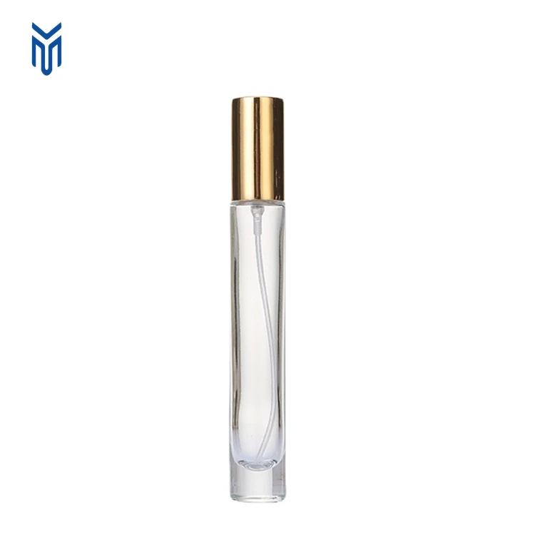 Empty 10 ml perfume glass bottle round essential oil Roll On Bottle Glass Spray Bottle with gold lid