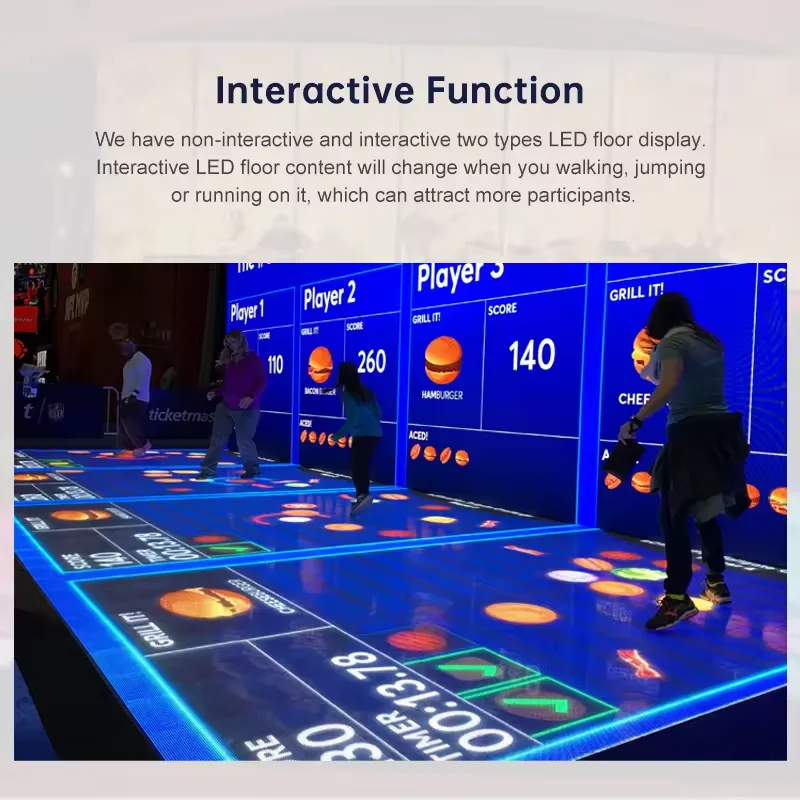 Easy install portable matrix dance floor stage waterproof dj video led digital display dance floor for wedding party event