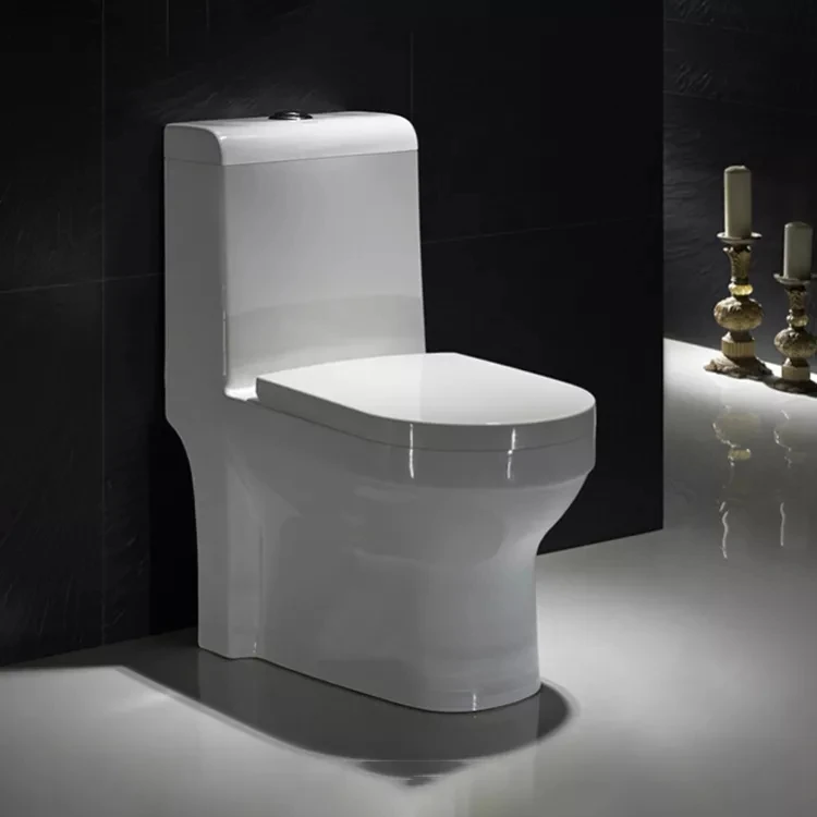 Water Closet Sanitary Ware P Trap One Piece Toilet for Bathroom White P-trap Wc Ceramic Wholesale Cheap Modern Minimalist Ivory