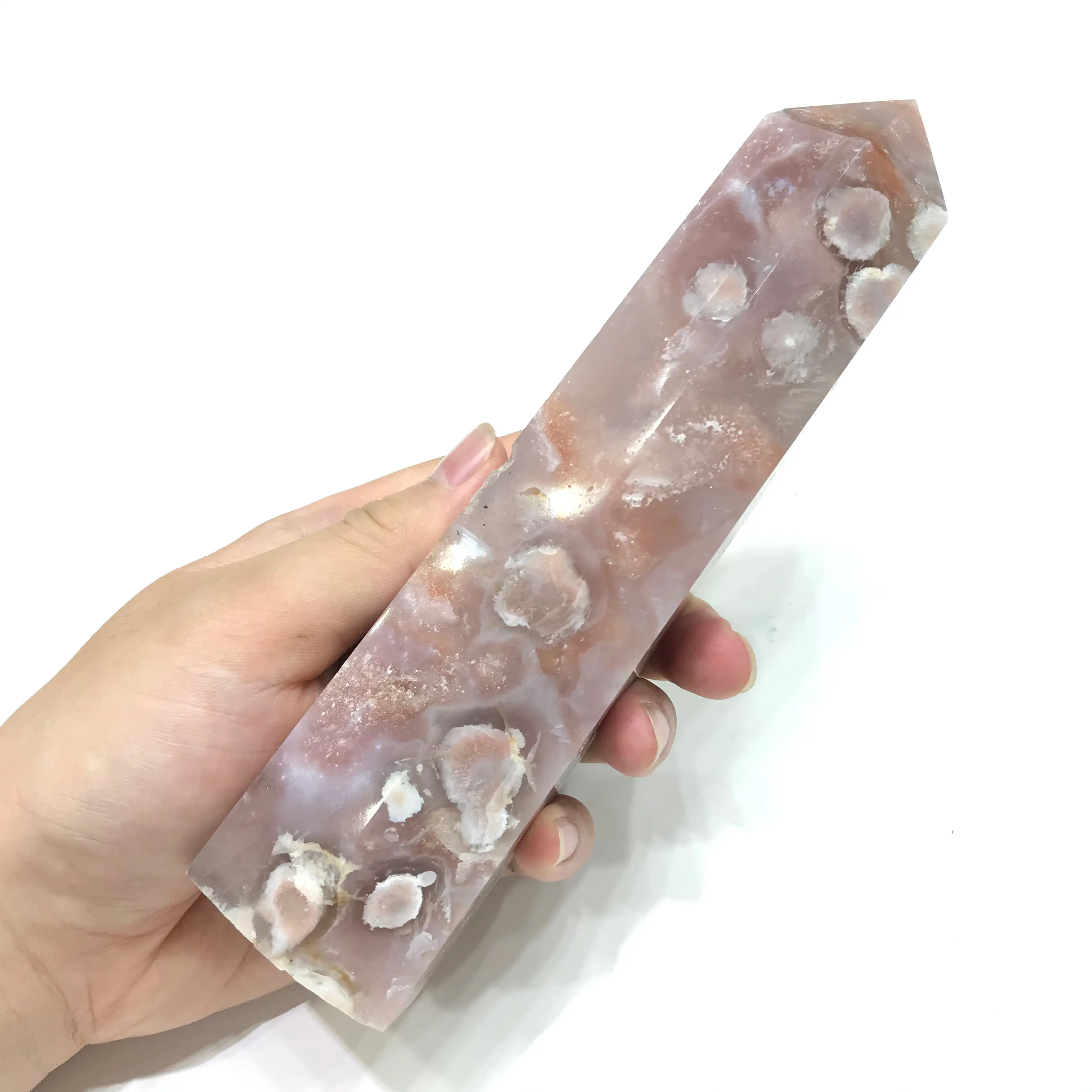Natural High Quality Large Pink Purple Amethyst Flower Agate Crystal Geode Tower For Home Decoration
