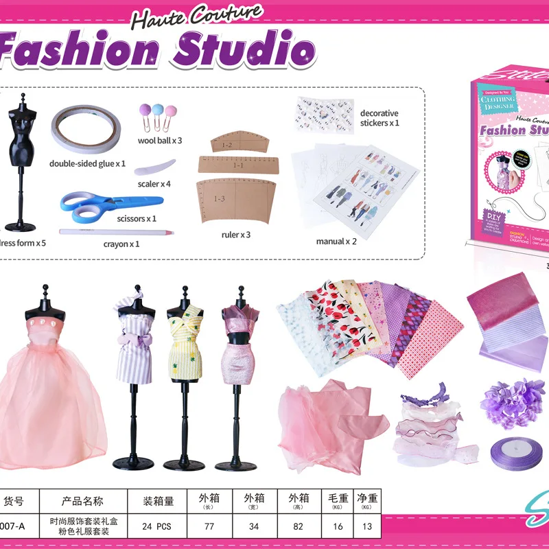 Creativity DIY Arts & Crafts Handmade Kids Fashion Designer Kits For Girls Sewing Kit Birthday Gift Idea Wedding Dress