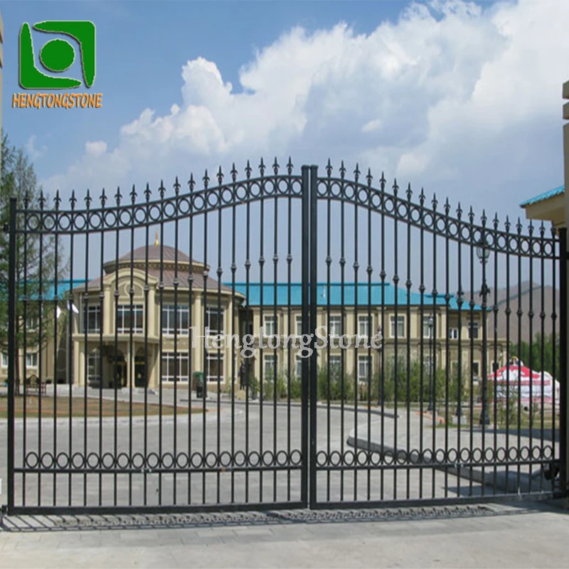 Villa Main Entrance Gate Decoration Modern Simple Black Iron Mesh Fence Gate