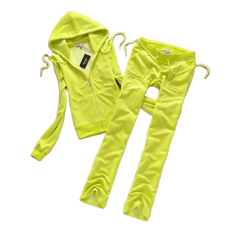 
Low MOQ! Best Selling Custom Design High Quality Women Sweat Velour Tracksuits 