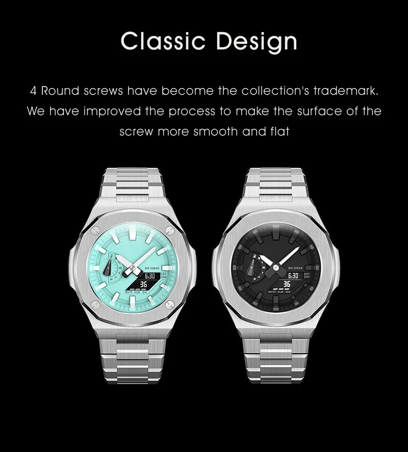 MOD Kit G Shock GA2100 stainless steel watch band strap and case bezel For Casioak G Shock GA2100