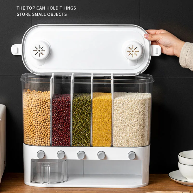 12kg Kitchen Plastic Seal Pet Rice Cereals Dispenser Food Container Automatic Grain Bucket Storage Box