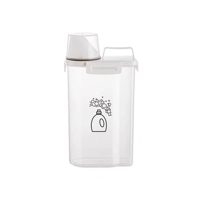 Custom Multi Functional Transparent Laundry Detergent Jar Clear Washing Powder Container Plastic Dry Food Storage Container