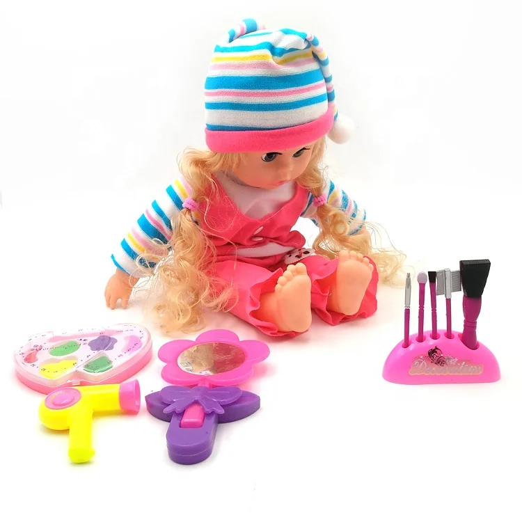 GCC Toys 16 Inch Kids Toy Baby Doll Baby Girl Toys with Cosmetic Set and IC Music