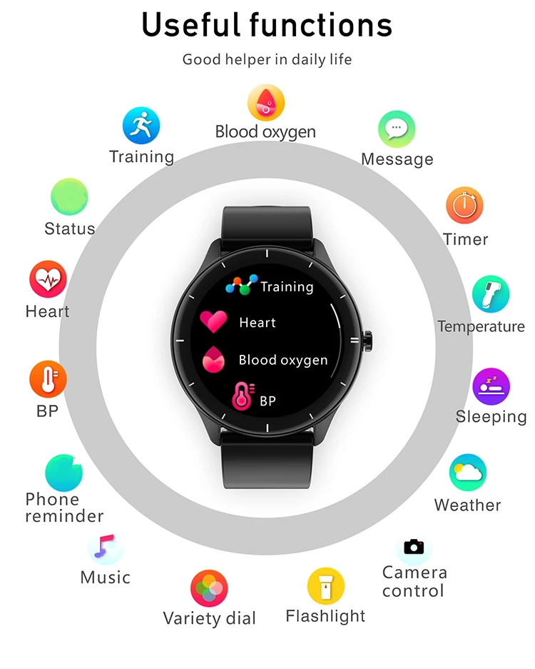 New Product Smart watch Q21 Full Touch Wristband Heart Rate body temperature custom wallpaper fitness Bracelet q21 Smartwatch