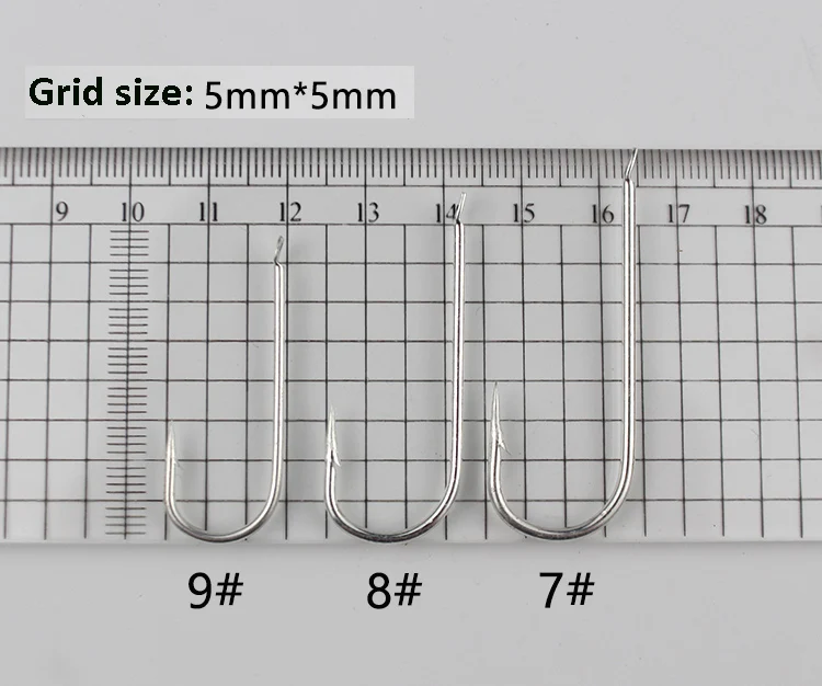 TAIGEK 7# - 20# long shank tinning single carbon steel fishing hook