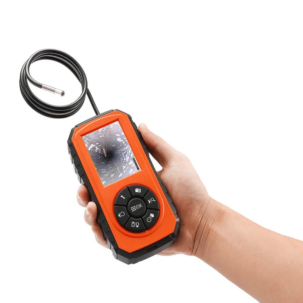 5.5mm Palmscope: 3' TFT 720P HD Video Borescope inspection camera with 1m camera probe coiled inside the case for storage