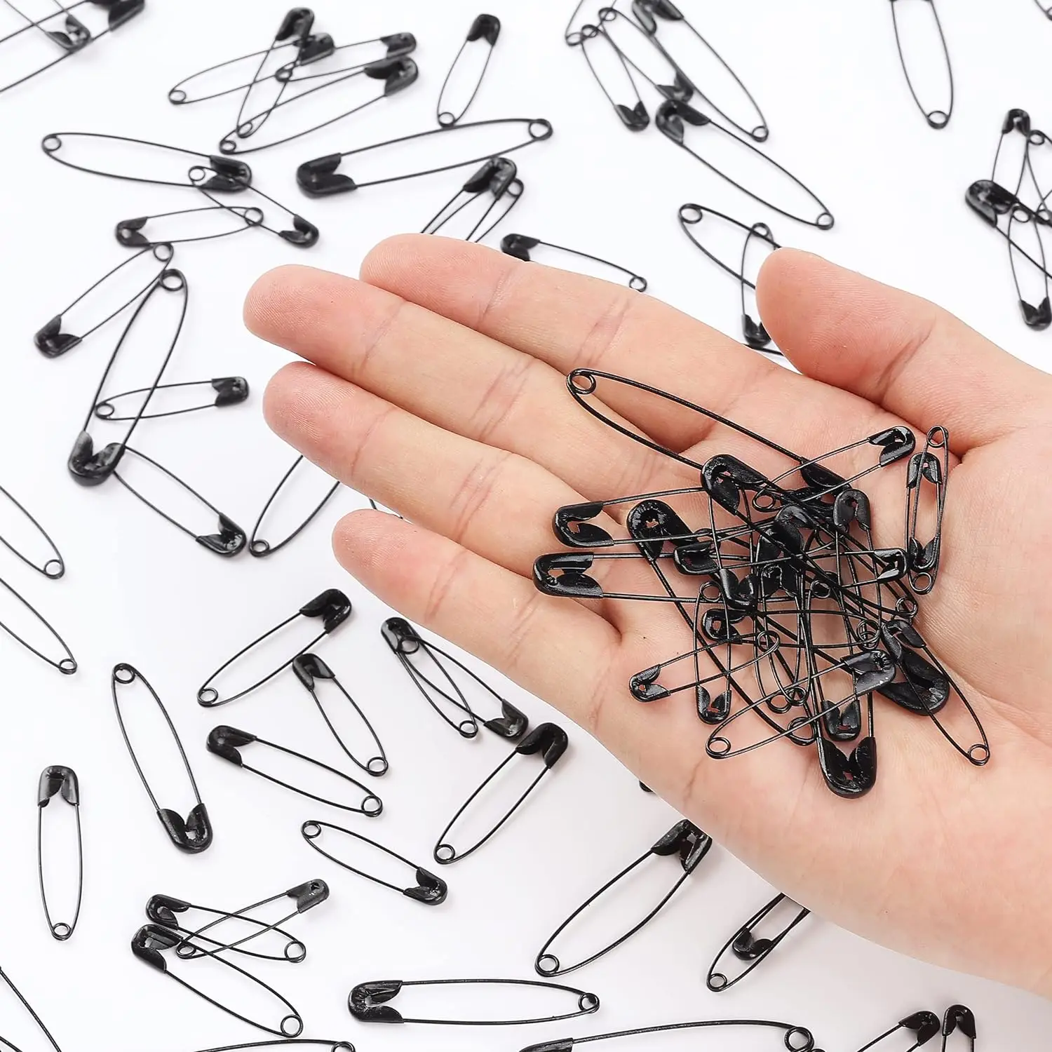 The Black Color Safety Pins with Different Size  for  for Clothes Home School Office Sewing Craft and Arts Pinning