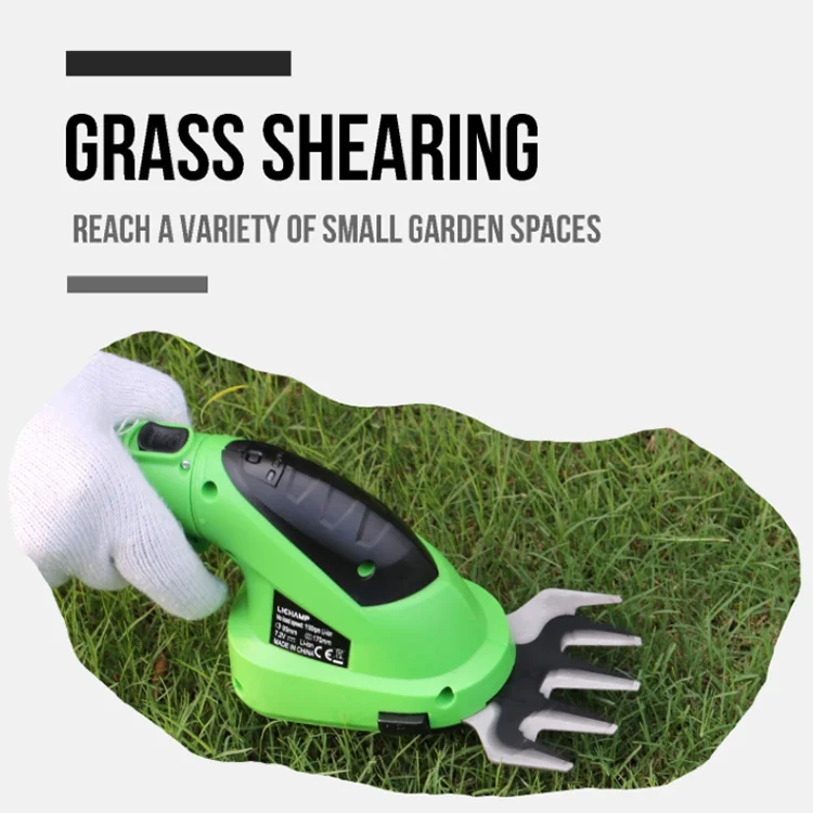 Portable  7.2v 2 In 1 Wireless Lithium Battery Shrub Pruning Shear Powerful Battery Garden Hand Hedge Trimmer