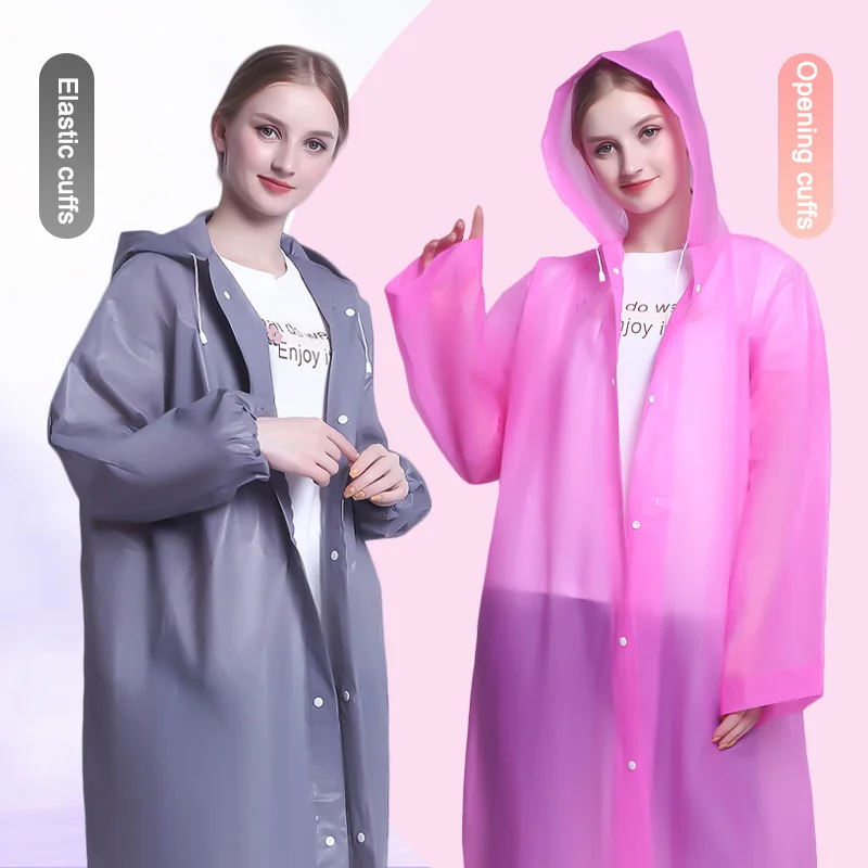 Adult Raincoat Wholesale Outdoor Waterproof Thickened Fashion One-piece EVA Rain Jacket Factory Sale Non-disposable Travel
