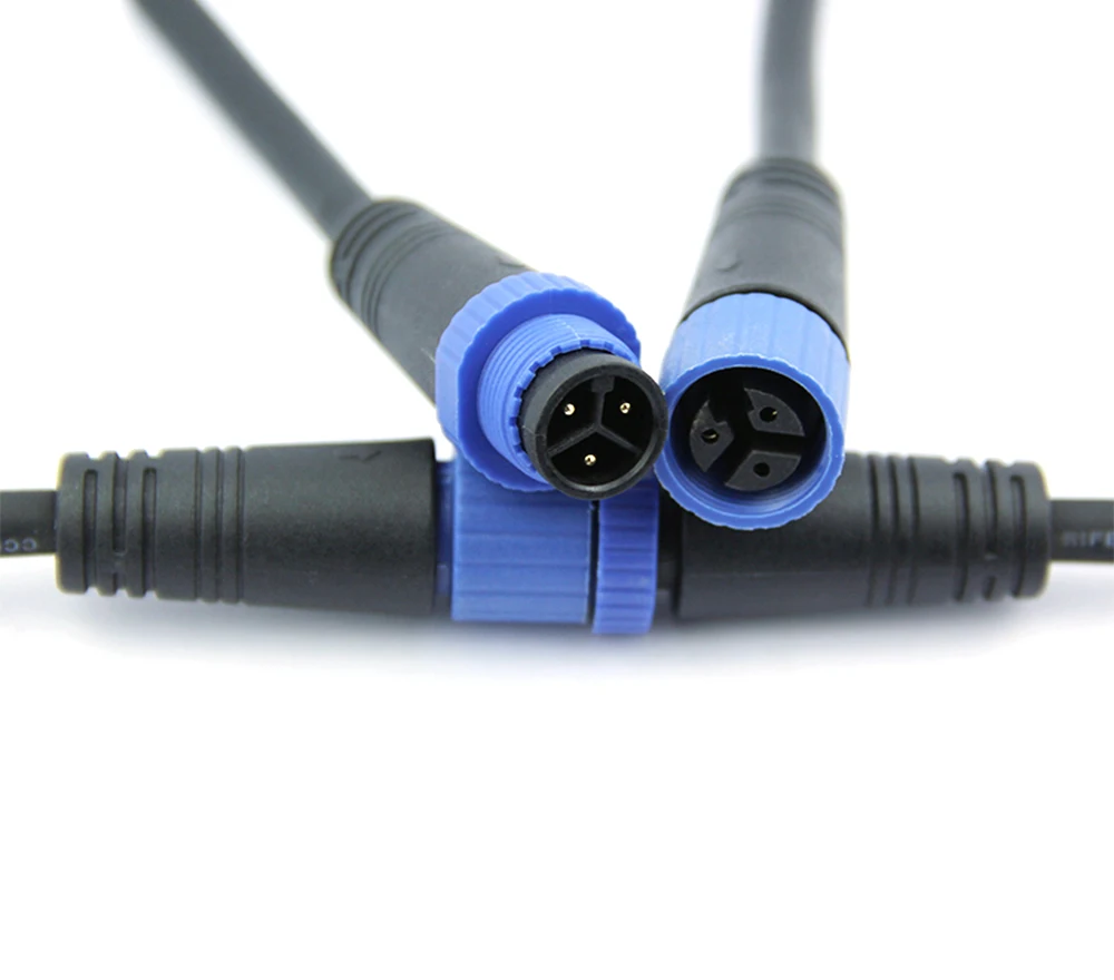 IP68 LED Lighting Outdoor Cable Connector Factory CE UL M15 2 3 Pin Waterproof Plugs Connector