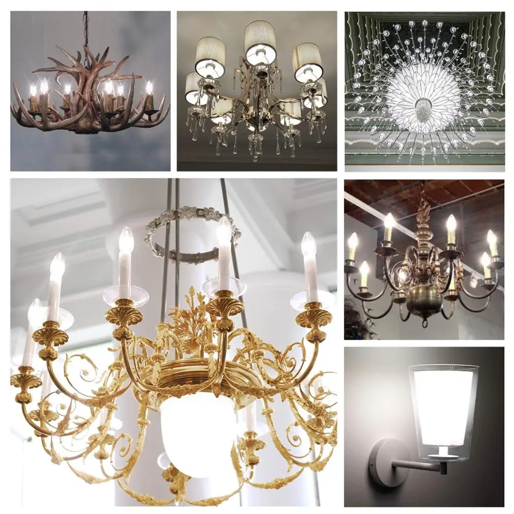 
Dimmable LED Filament Candle Bulb 2W 4W 6W E12 E14 B15 B22 LED Light Bulbs 90+ CRI 2700K 3000K 4000K 5000K 