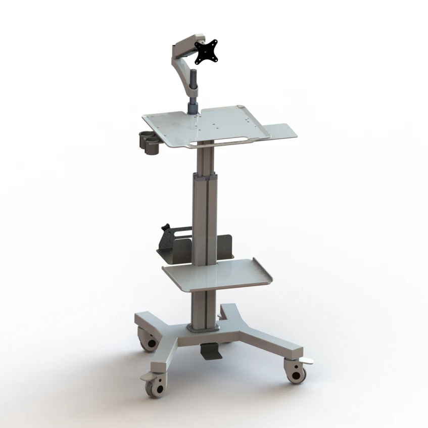 All in one workstation Height Adjustable Mobile Medical computer trolley Tablet VESA Hospital trolley for dental clinic