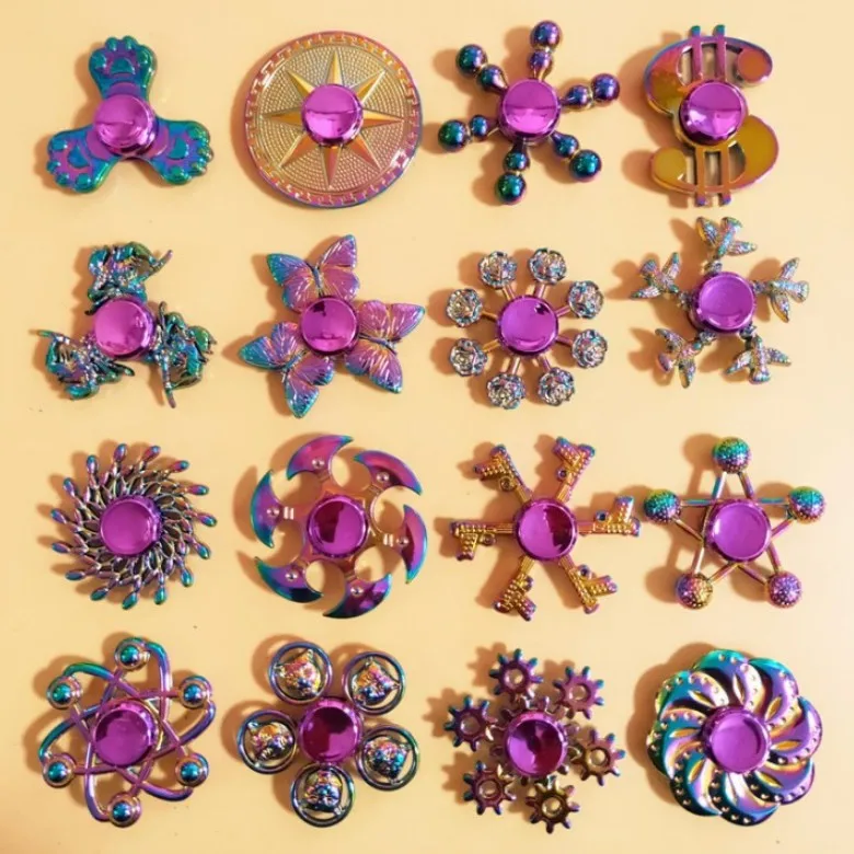 Rainbow Heptagonal Hand Spinner Fidget Zinc Alloy Metal Fidget Spinner Finger Spinner