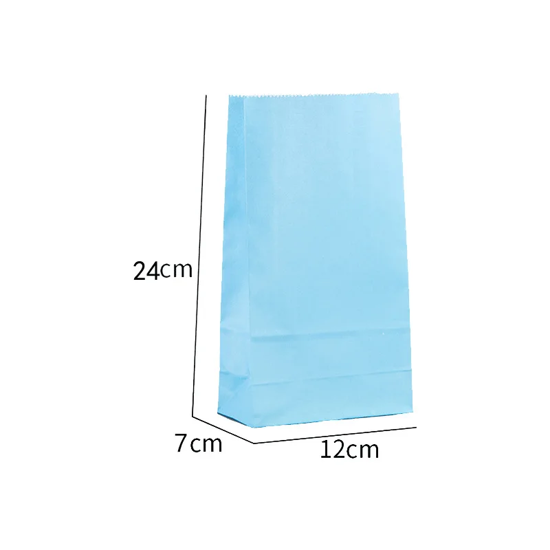 Portable Macaron Solid Color Sweets Cookies Biscuit Takeout Paper Bag No Handle Kraft Food Bags