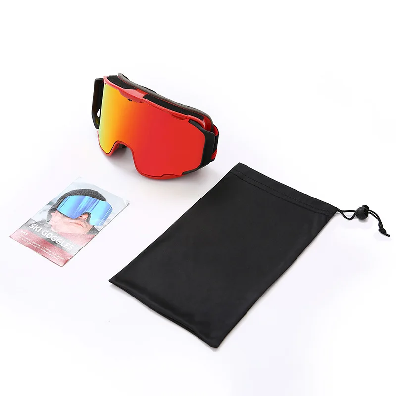 Ski goggles with double-layer anti fog large cylindrical surface and full face genuine film ski goggles for mountain climbing