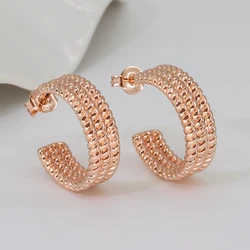 Fashion Jewelry Manufacturer Wholesale Women 18K Gold Plated Simple Twist C Shape Hoop Earrings