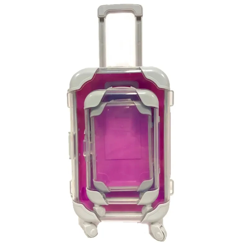 Popular Mini Suitcase Packaging Box Real Mink Eyelash Box Packaging Lash Candy Plastic Packaging 3 in 1 Mini Suitcase Gift Box