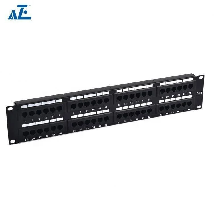 China Supply 48 Port Rj45 Cat6 2u Ethernet Patch Panel