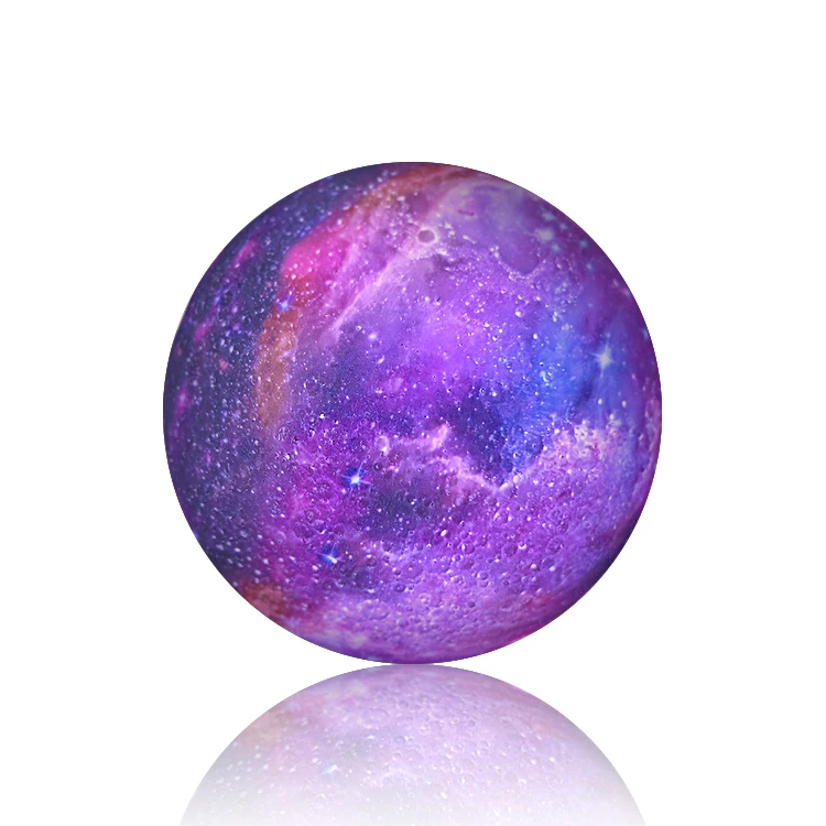 3D Most Realistic Artificial Purple Galaxy Moon Lamp Large Floating Light Up Moon Ball Shaped Table Night Lamp With Photo