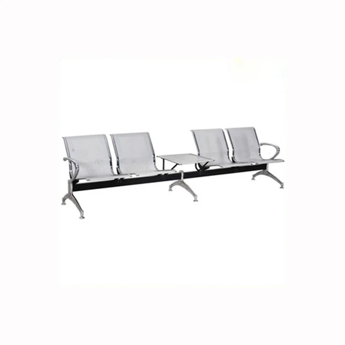 wholesale cheap modern silver color 4-seater middle table steel waiting room bench seating YA-26