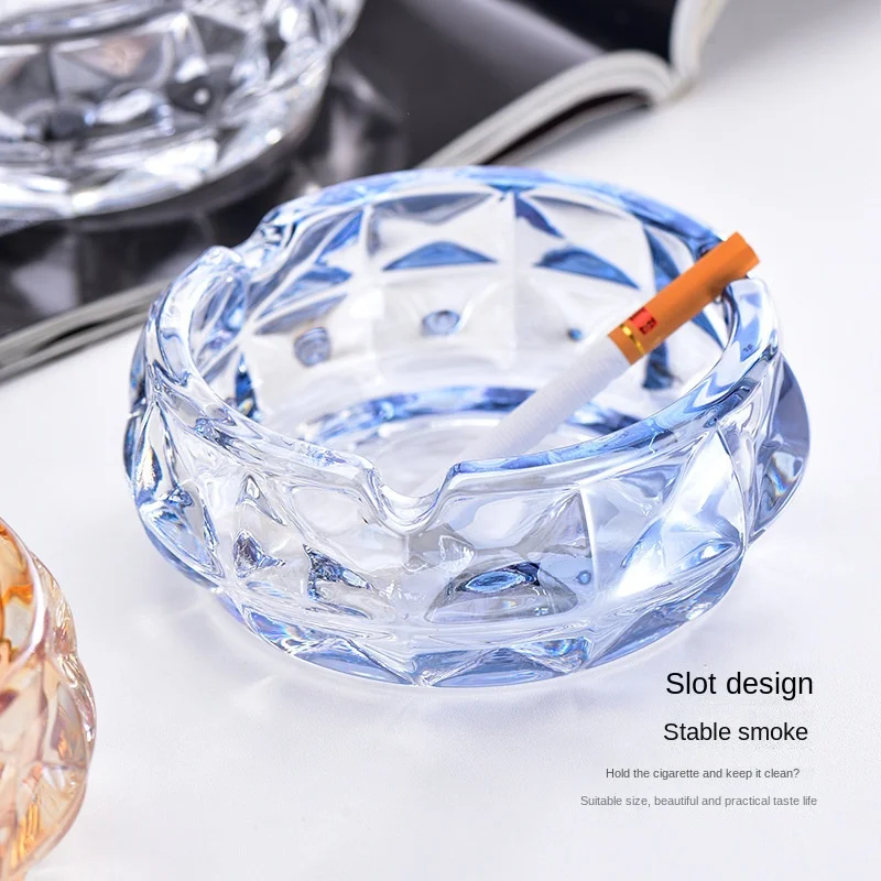 Christmas new KTV bar home ashtray room glass transparent classic round small