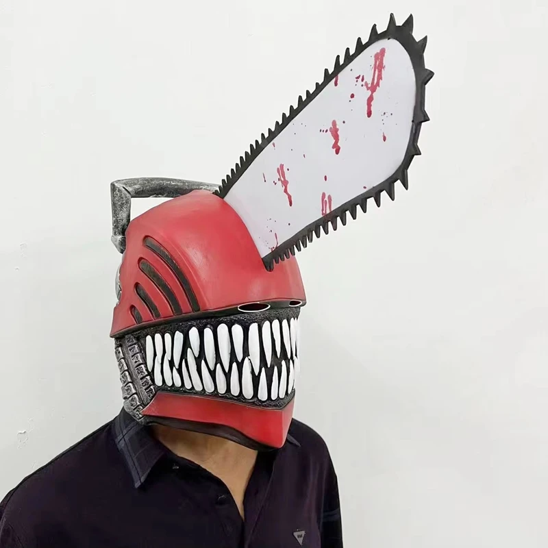 Anime Chainsaw Man Denji Pochita Latex Masks Horror Realistic Full Head Masks Halloween Costume Cosplay