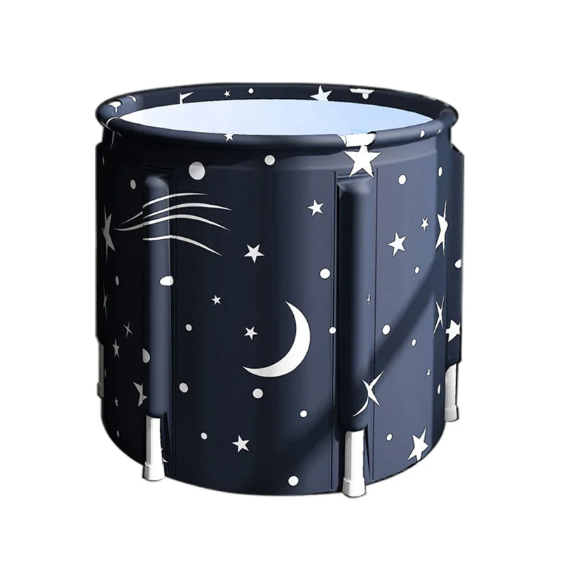 Portable Folding Bathtub Thickened Lightweight Sturdy Peach skin Insulation Pool Bathtub for Family Use