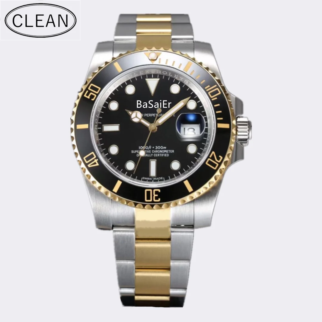 Часы ночного видения Clean Factory 3135 904L из нержавеющей стали с сапфировым стеклом автоматические Роскошные мужские часы