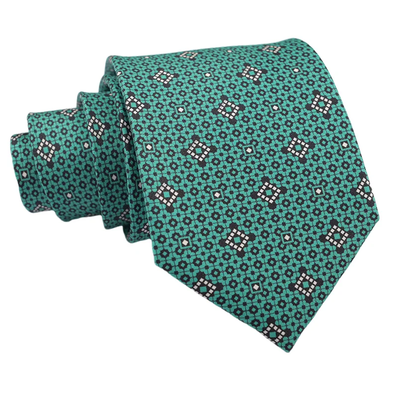 Mens Custom Geometric Silk Printed Neckties High Quality Neck Ties