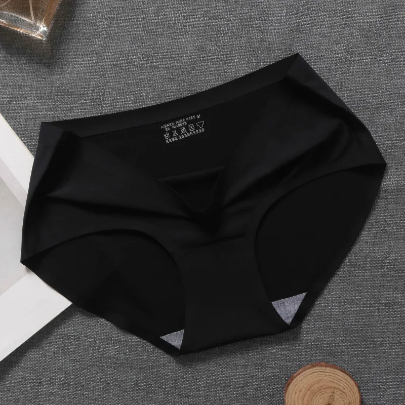 Высокое качество пользовательских нейлон спандекс Ice Silk (искусственное волокно) Не оставляющий следов надежный дизайн; Трусы; Короткие трусы; Женское сатиновое Ночное платье без швов трусики нижнее белье для