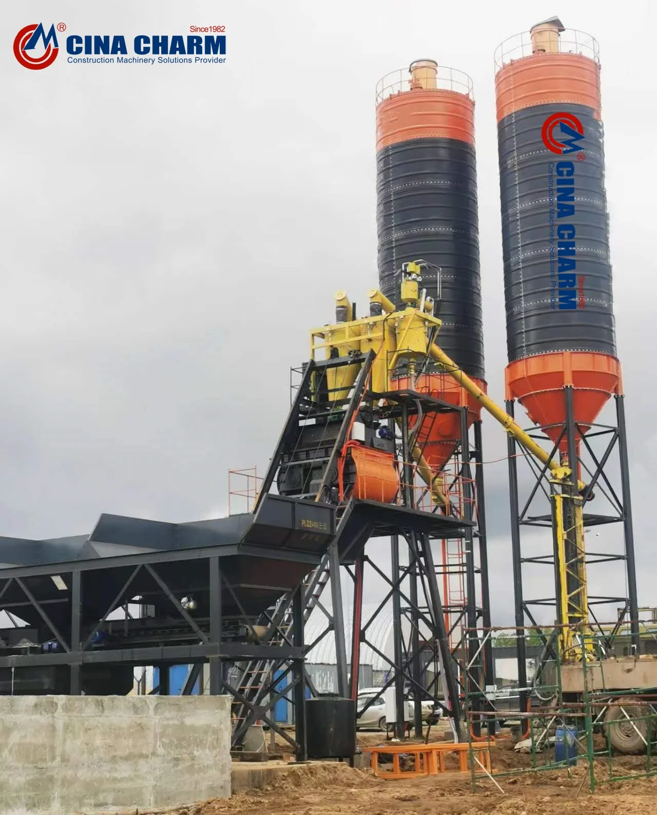 Construction company large capacity 75m3 ready mixed concrete batching plant price for manufacturing plants