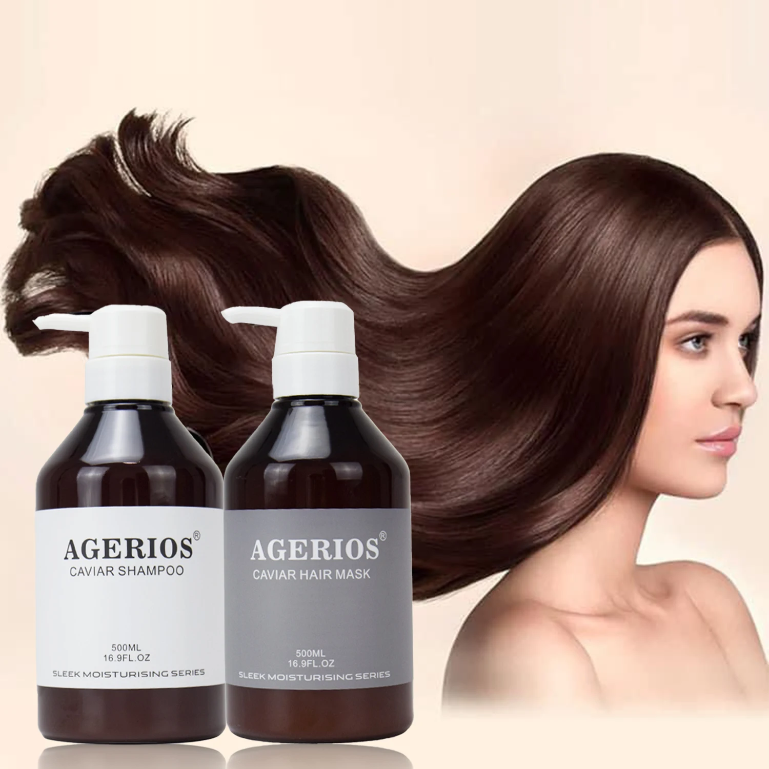 Agerios Caviar Hair Mask Anti-Dandruff Tea Tree Oil Shampoo and Conditioner with Hyaluronic Acid Herbal Maca Hair Collagen Mask