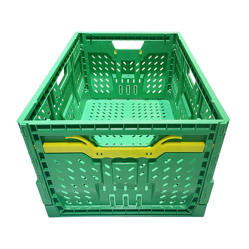 600*400mm Precision manufacturing vegetable crates plastic heavy duty can be nested foldable crate for Storage shipment