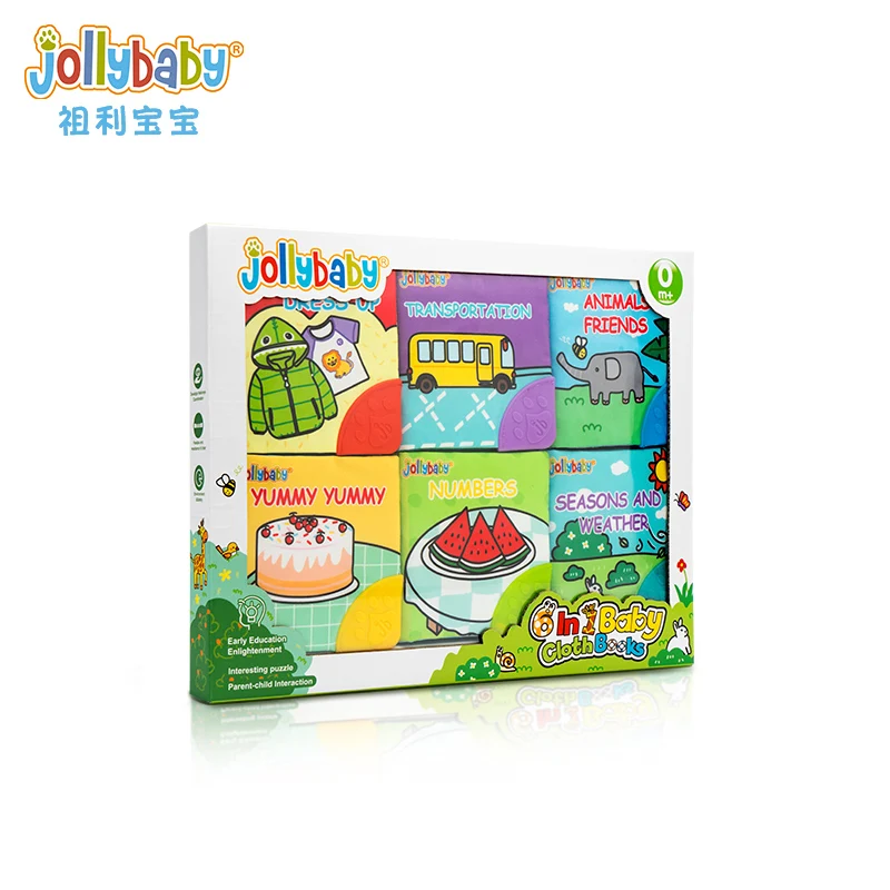 Rustle Sound Soft Cloth Reading Educational Baby Books 6 themes Colorful Soft Sensory Toys for 0+ Ages Kids