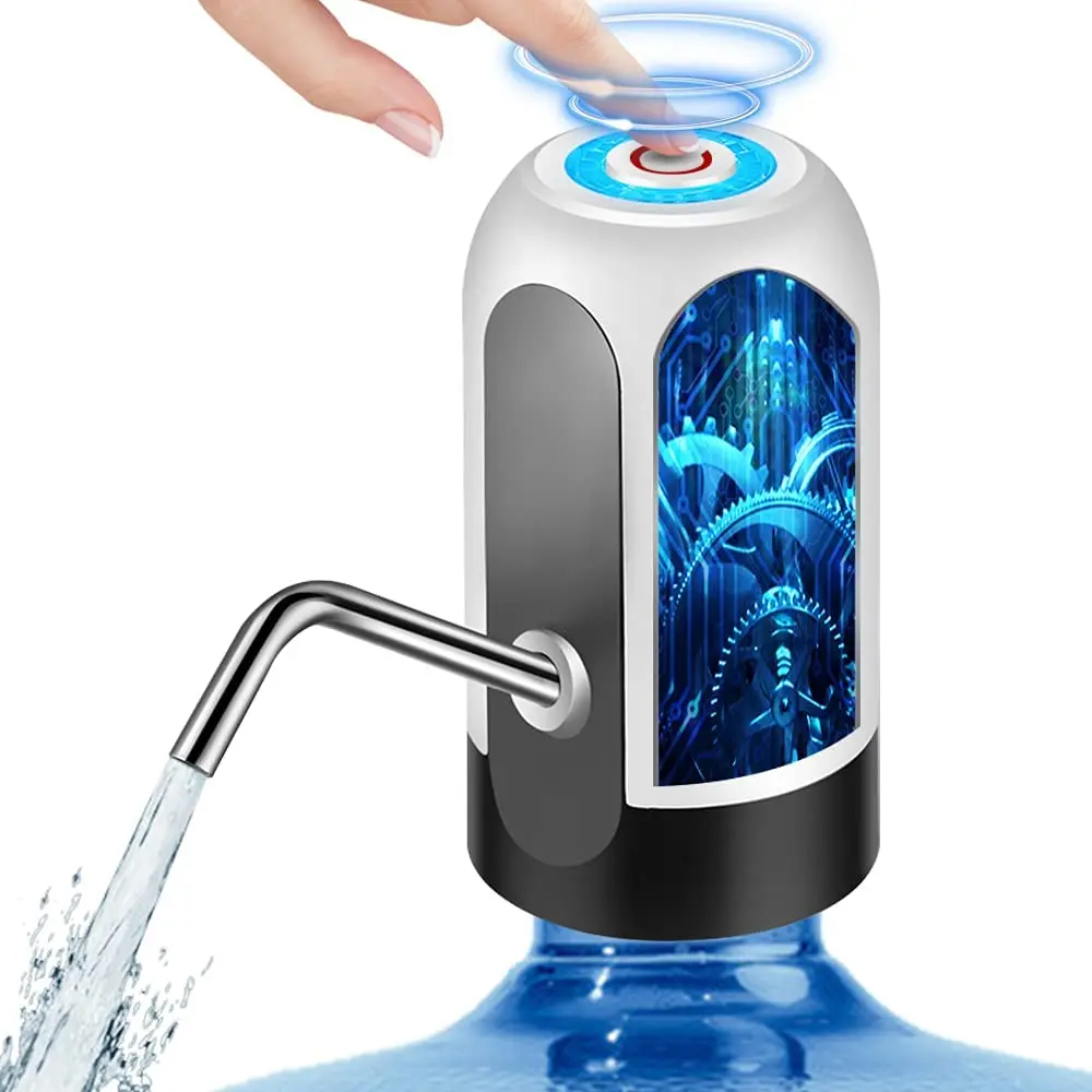 white mini automatic portable electric rechargeable pump usb freestanding water bottle dispenser