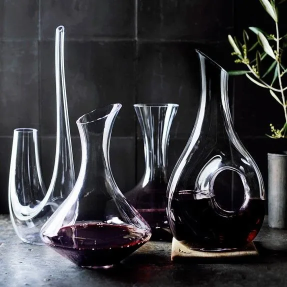 custom bottle glass decanter Hand made U shaped crystal clear glass wine carafe decanter for home bar