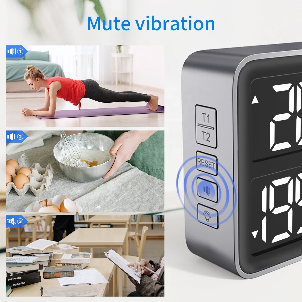 Digital Kitchen Timer Dual Countdown Timer programmable home and kitchen digital timer