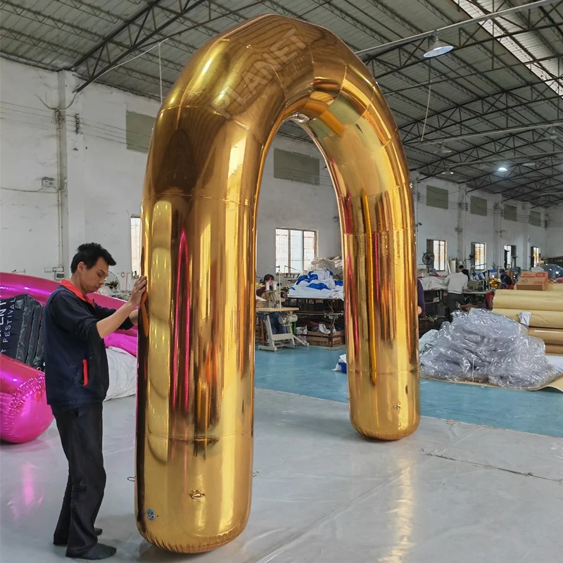 Hot Selling Commercial Wedding Party Decoration Reflective PVC Mirror Ball Arch Inflatable Mirror Ball Archway Entrance