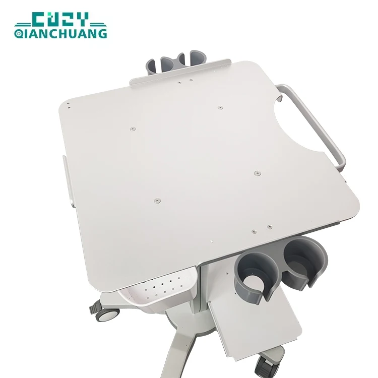 Hot Sale Ecg Breath Monitoring Equipment Aviation Aluminum Tray Medical Trolley With Storage Basket