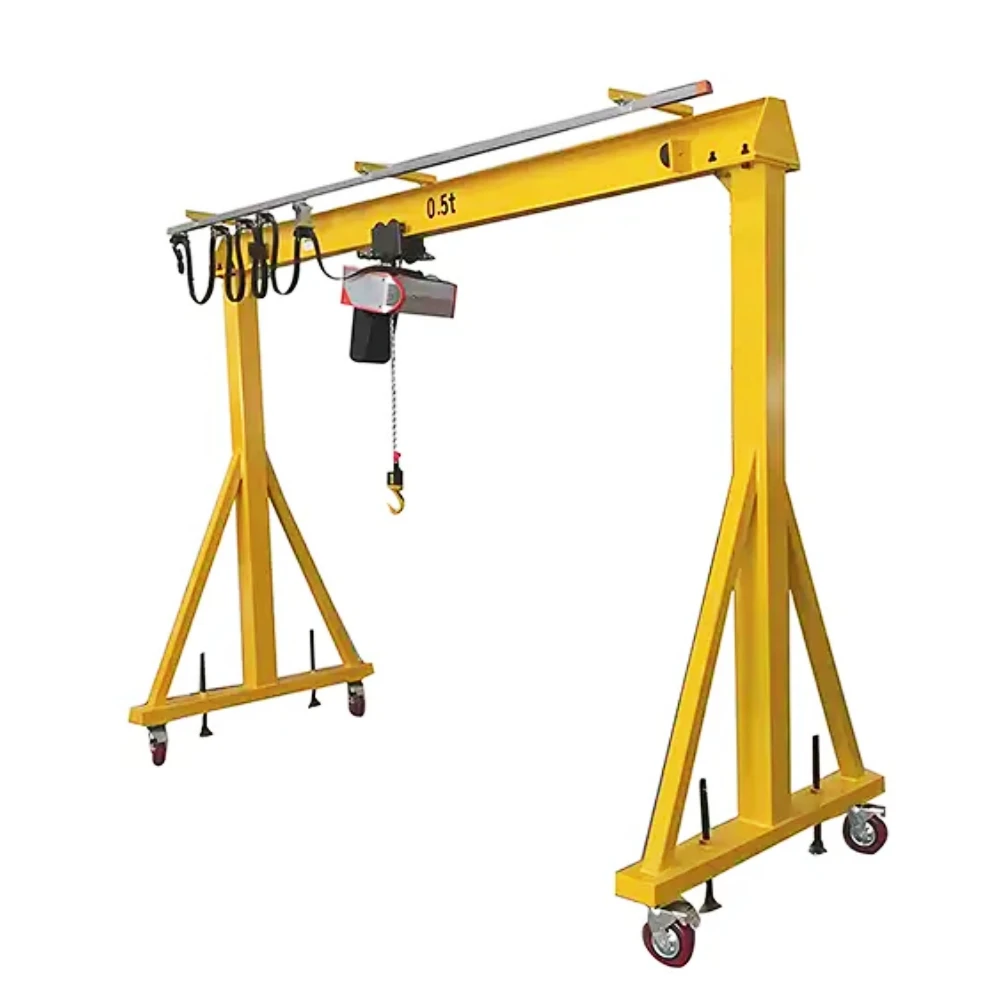 2 Ton 3 ton 4 ton 5 ton portable a frame hoist gantry crane with beam and wire rope hoist gantry rail crane for sale