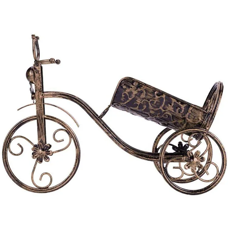 
Metal Red Rack Tricycle-Shaped Wine Storage Whisky Bottle Holder 