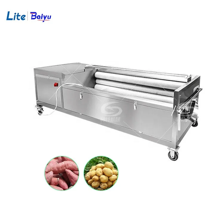 Automatic Potato Carrot Cleaning Washing Tapioca Yuca Cassava Peeling Machine