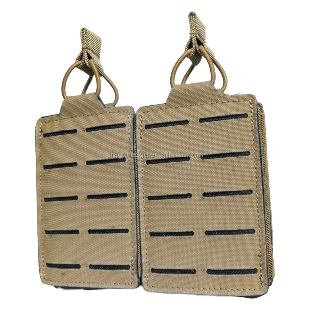 SPARK TAC Laser Cut Magazine Pouch Double Tactical Pack Camouflage Mag Pouch ,Coyote Brown