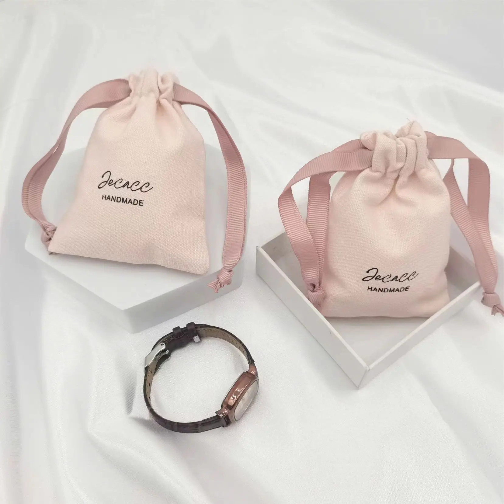 Роскошный мягкий заказной косметический подарок ювелирные изделия хлопок бархат сумка для упаковки