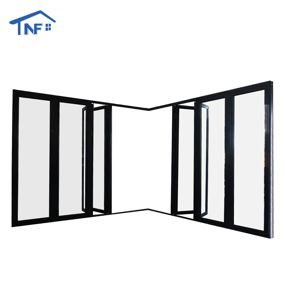 Custom veranda exterior accordion bifold door glass sliding patio bi-folding bifold aluminum bi folding door white bifold doors